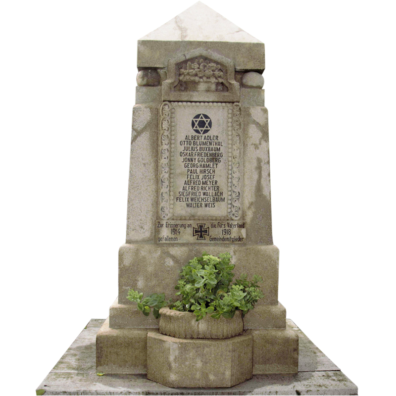 Der restaurierte Obelisk zu Ehren der deutschen Juden, die im Ersten Weltkrieg gefallen sind
