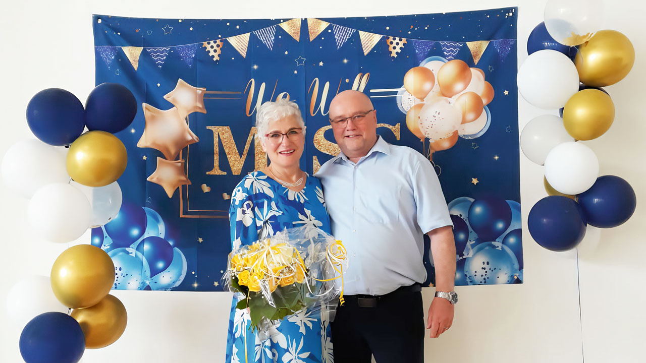 Bei der Abschiedsfeier, Judith Neuwald-Tasbach und Ehemann Michael Tasbach