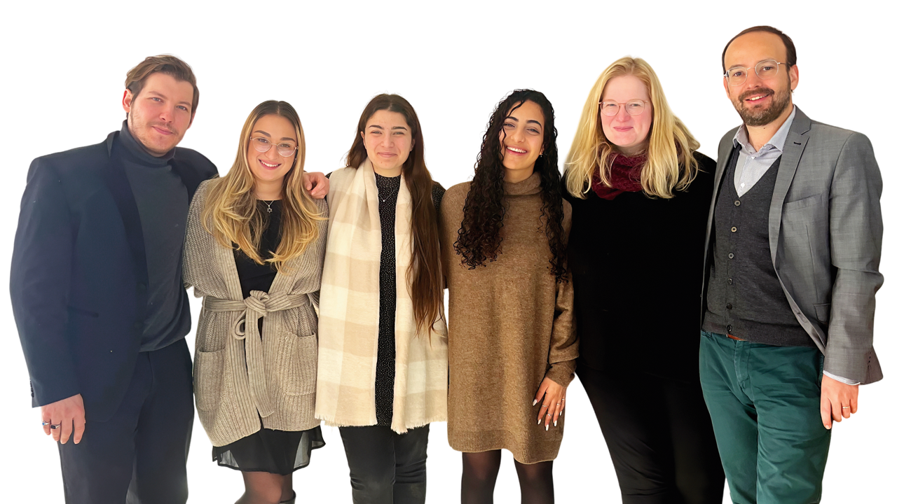 v.l.n.r.: Anton Tsirin, Gloria Tenenbaum, Avigail Bernstein, Hadas Sinai, Carina Fisher, Alexander „Sascha“ Sperling 